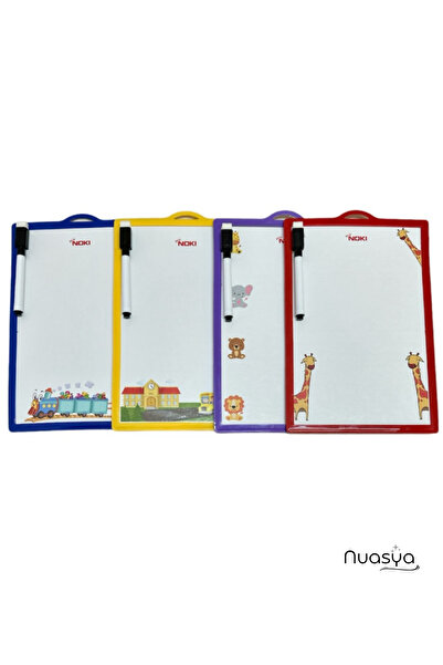 Noki Çift Taraflı Yazı Tahtası 2’li Set – 17x25 cm Mini Beyaz Tahta (Silinebi...