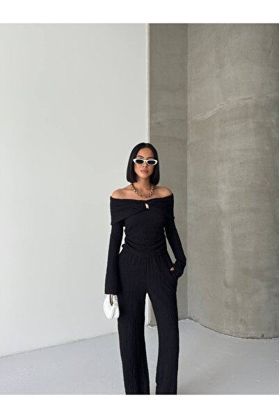 cemo Madonna Collar with Brooch on the Front Burumcuk Suit