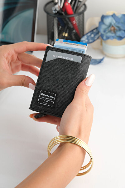 Blatoune Polo Unisex Denim Leather Wallet – Premium Quality Aluminum Mechanism, Card Holder for Women & Men