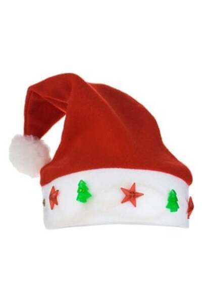 OEM Children's Christmas Hat with Star & LED, 25 cm