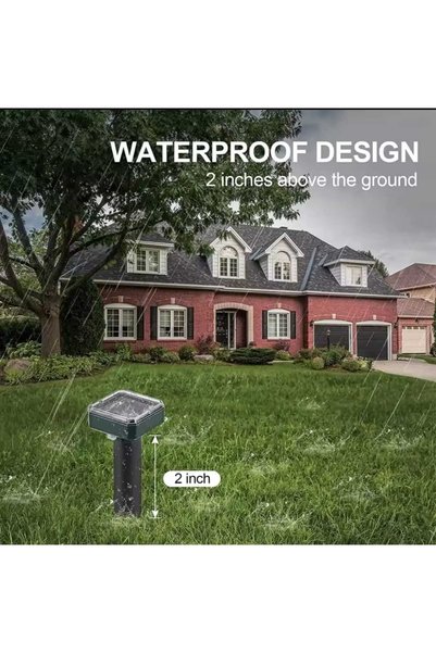 Genaric Solar-powered device for repelling rodents and snakes using ultrasonic waves for fields and green spaces.