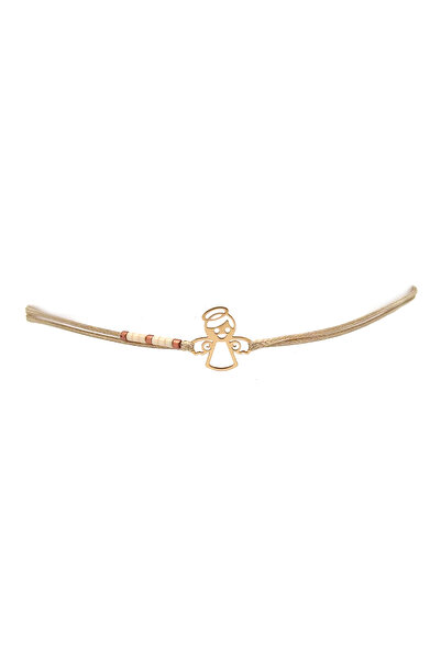 Ermara Jewelry 14K gold angel cut-out cord bracelet