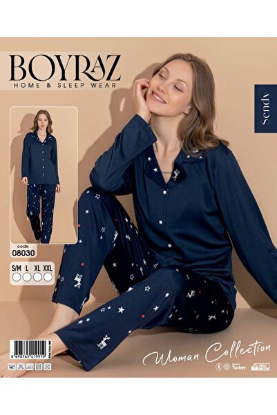 MODA طقم بيجامة نسائي باللون الأزرق الداكن من سيندي