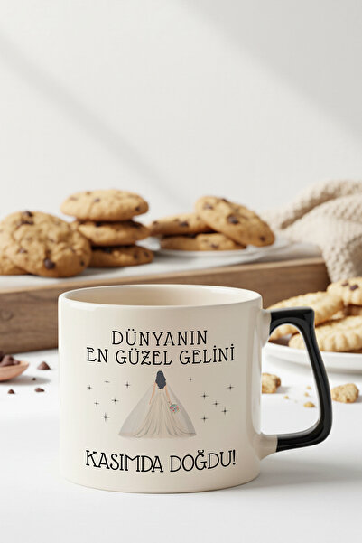 qoeuyl boutique The Most Beautiful Bride in the World Was Born in November Printed Birthday Gift D Mug with Handle