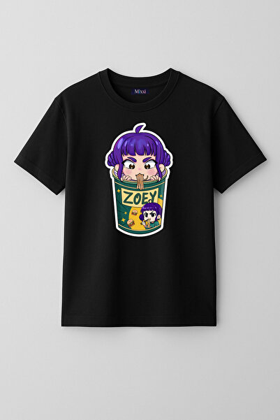 mixxi fashion Kpop Demon Hunters Huntrix Zoey Kısa Kollu Baskılı Kız Çocuk Ti...