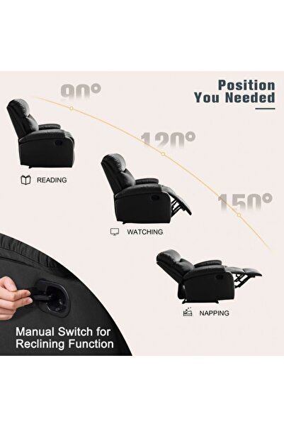 JollyMag Comfortable sofa-type armchair, black -leather, JollyMag, SOF01CZ