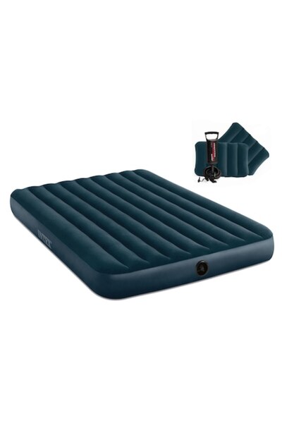 Intex IDL Queen Sleep Well Inflatable Mattress for 2, 203x152x25 cm, 2 pillows + pump, waterproof PVC, vel