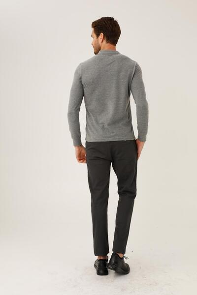 İgs Антрацит Стандартний крій Вузький крій Поло-комір Прямий довгий рукав Трикотаж