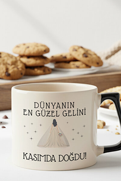 qoeuyl boutique The Most Beautiful Bride in the World Was Born in November Printed Birthday Gift D Mug with Handle