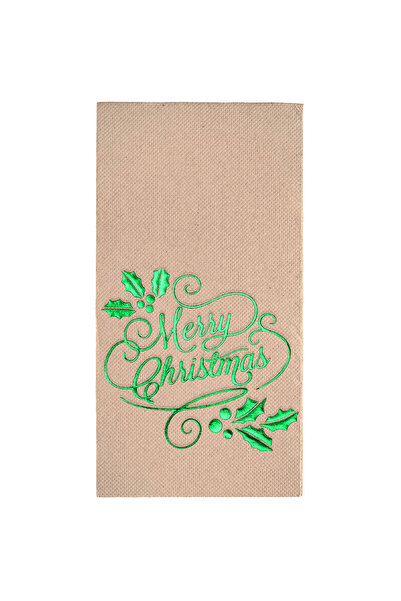 Story مناديل ورقية ملونة مقاس 40 × 40 سم باللون الأخضر بتصميم عيد الميلاد الم...