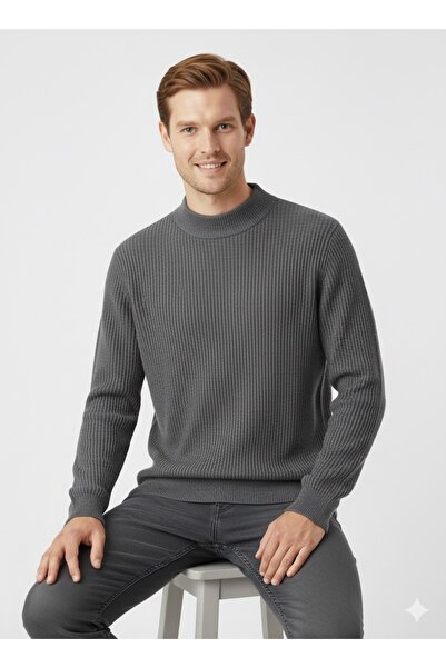 ModaPlaza Men's Plus Size Half Fisherman Sweater 881