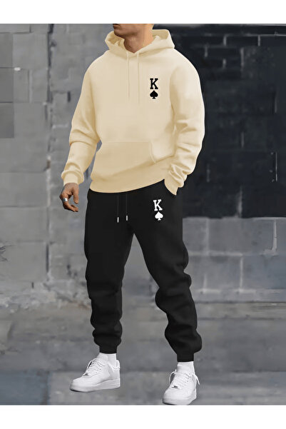 ORVIO Group Men's Maça Girl's'King' Printed Hooded Tracksuit Set