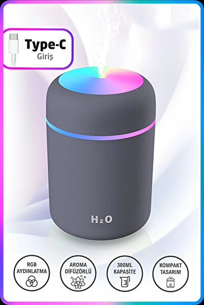 Genel Markalar 300ml LED Işıklı USB Ultrasonik Hava Nemlendirici Buhar Makine...