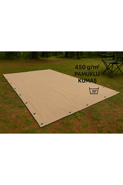 içel çadır 2x3 mt Pamuklu Kumaş Kamp Matı ve Gölgelik ve Koruma Örtüsü – Her 30 cm’de Alüminyum Kapsüllü