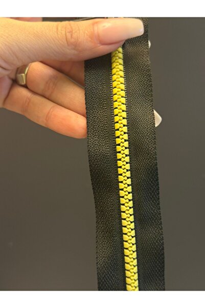 Gönülden Tasarım 21x4 cm Fermoar negru cu dinte galben