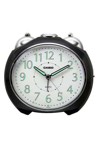 Casio Round Shape Alarm Clock Black/Silver 11.6×13×9cm