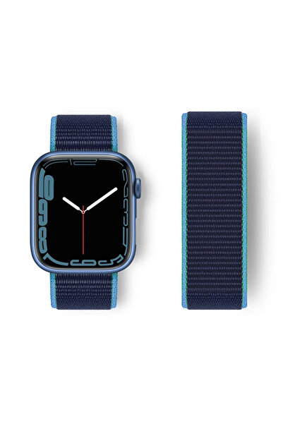 NewFace Sptrns Apple Watch 38mm Mesh Hook and Loop Band (174451) - Blue-Navy ...