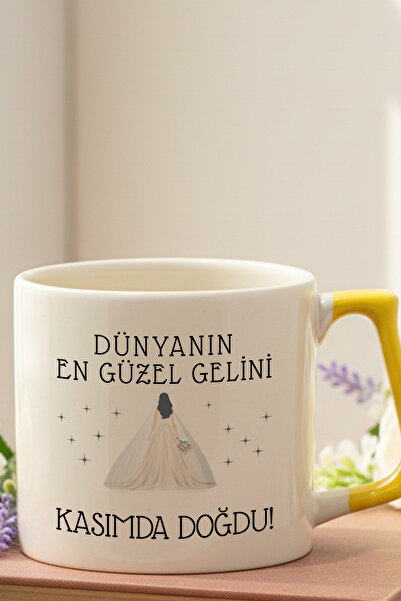 qoeuyl boutique The Most Beautiful Bride in the World Was Born in November Printed Birthday Gift D Mug with Handle