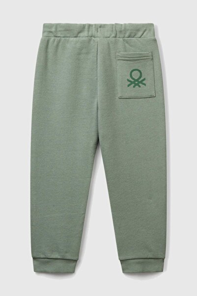 United Colors of Benetton Boy's Khaki Back Pocket Logo Sweatpants