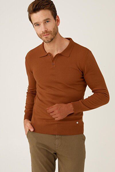 İgs Кіреміт Стандарт Фіт Вузький Крій Поло Комір Прямий Довгий Рукав Трикотаж