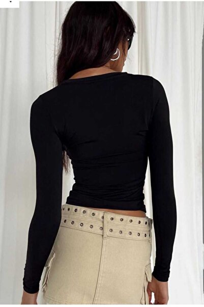 LEYLA SAĞLAM Women's Crew Neck Long Sleeve Body