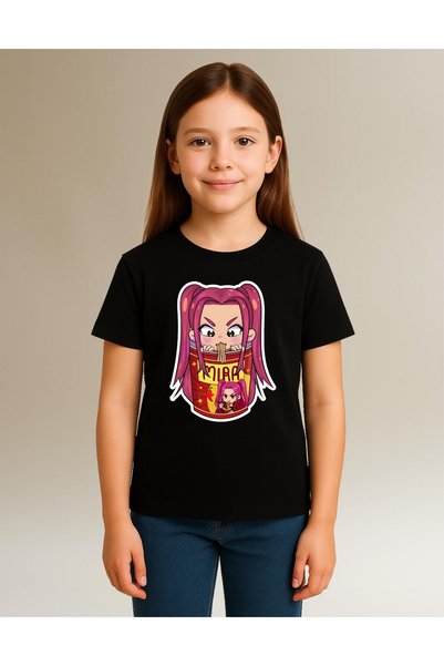 mixxi fashion Kpop Demon Hunters Huntrix Mira Short Sleeve Printed Girls' T-Shirt (4-13 Years)