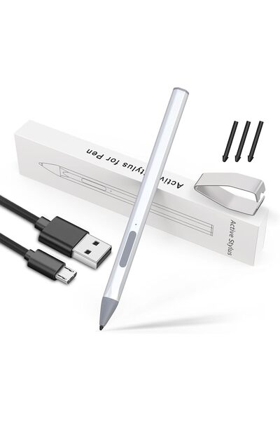 Generic قلم ستايلس لأجهزة مايكروسوفت سيرفس برو/إكس/جو/بوك/لاب توب/ستوديو (فضي)