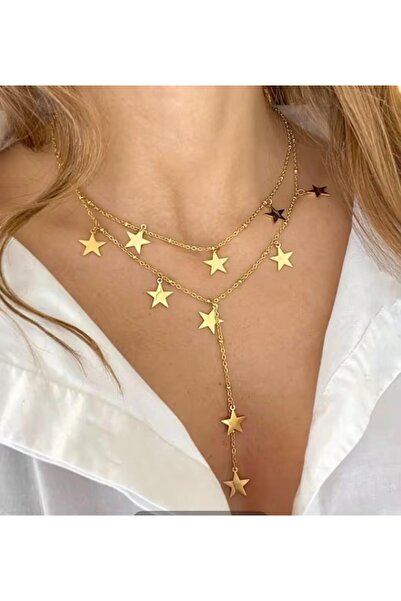 derokas قلادة نسائية أنيقة من الفولاذ المقاوم للصدأ بتصميم عصري وجذاب