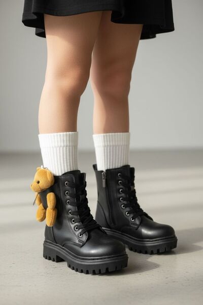 Görkem bebe ayakkabı ve tekstil Cizme pentru fetiță cu model de ursuleț drăgu...