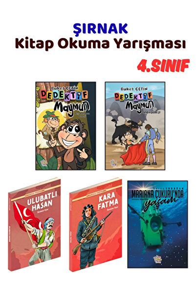 Yağmur Çocuk ŞIRNAK Kitap Okuma Yarışması 4.Sınıf Kitapları, 5 Kitap Set, 4.S...
