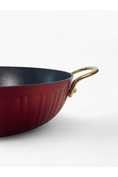 KM KISMET Kismet Elite elegant red aluminum saucepan with gold handles 26cm