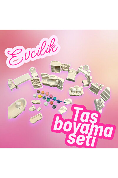 PESA Evcilik Taş Boyama Seti ( Taş vernik hediyeli)