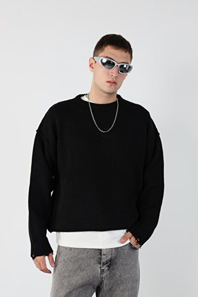 Mesfeno Oversized Knitwear Sweater with Vintage Detail