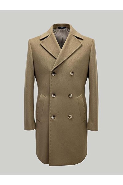 HERMOSE معطف الجمل بأزرار على الجهتين للرجال