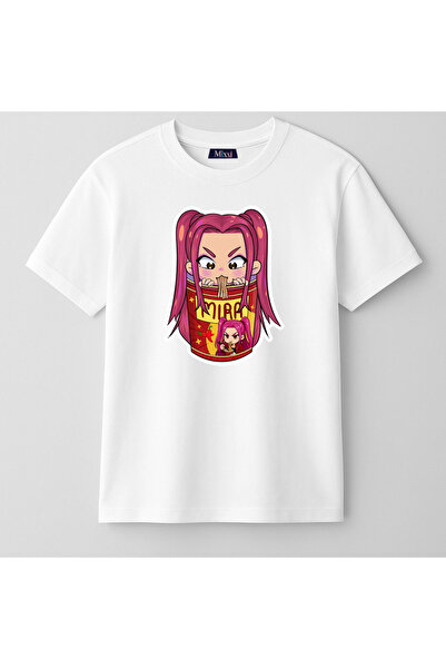 mixxi fashion Kpop Demon Hunters Huntrix Mira Kısa Kollu Baskılı Kız Çocuk Ti...