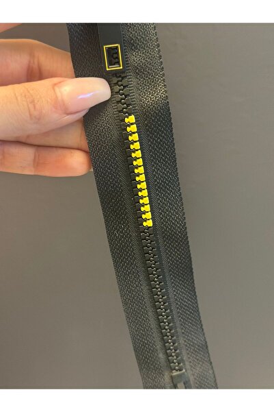 Gönülden Tasarım 19x4 cm Fermoar negru cu dinteuri în două culori, galben