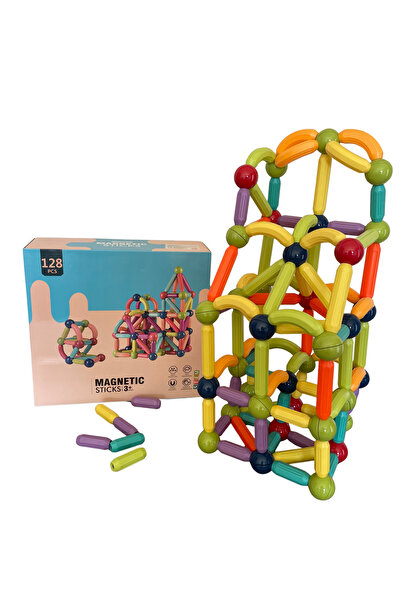 OEM Construction game with 128 magnetic sticks and balls Magnetik Sticks