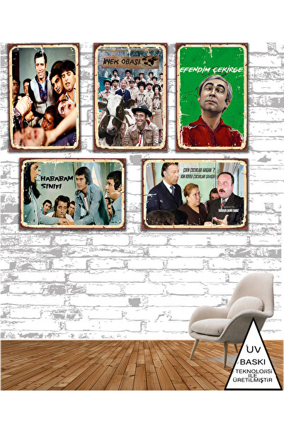 HD POSTER Yeşilçam Hababam Temalı 5 Adet Her Biri 20 x 30 CM MDF Duvar TABLOSU