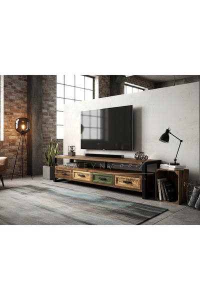 raweyn ALMOND DOĞAL AHŞAP ÇEKMECELİ TV ÜNİTESİ - 100cm