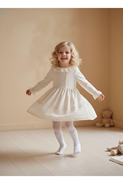 Zuzu White Ecru Baby Girl Dress