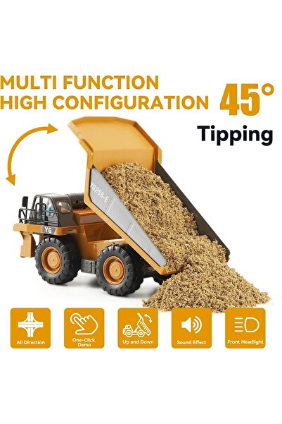 Online YIGONG 2.4 GHZ UZAKTAN KUMANDALI ŞARJLI METAL EXCAVATÖR VE KAMYON 2 Lİ SET