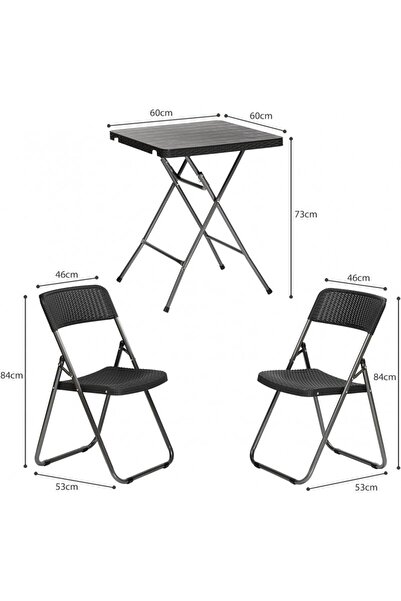 JollyMag Furniture set, folding table and 2 chairs, for garden, camping or fishing, JollyMag, SC07