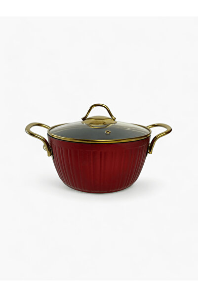 KM KISMET Kismet Elite Red Aluminum Pot with Gold Handles 20cm