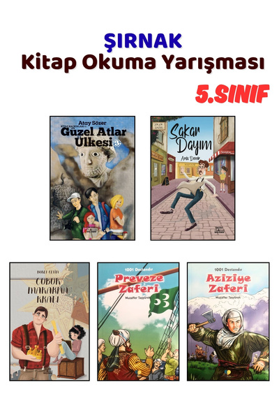 Yağmur Çocuk ŞIRNAK Kitap Okuma Yarışması 5.Sınıf Kitapları, 5 Kitap Set, 5.S...