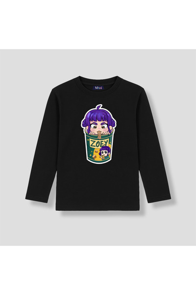 mixxi fashion Kpop Demon Hunters Huntrix Zoey Long Sleeve Printed Girls' T-Sh...