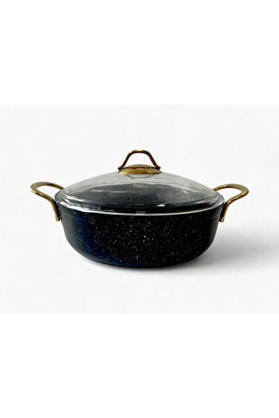 KM KISMET Kismet Elite elegant aluminum saucepan with gold handles, black and gold combination 26cm