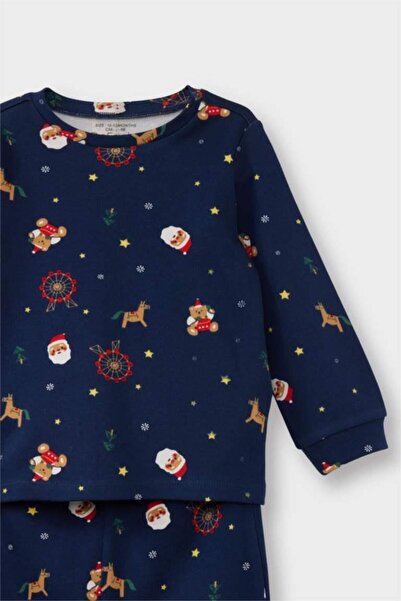 DeFacto Baby Boy Pajama Set Christmas Themed Long Sleeve Top Long Bottom (25 Au)