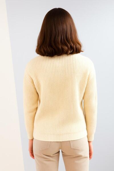BRLKN New Season Women's Half Zip Rib Knitwear Sweater
