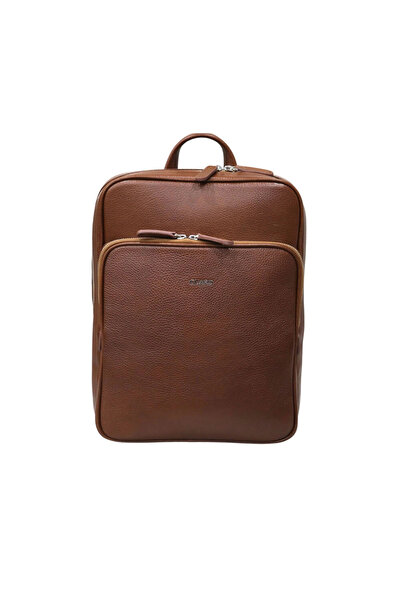 GUARD Tan Horizontal Leather Backpack