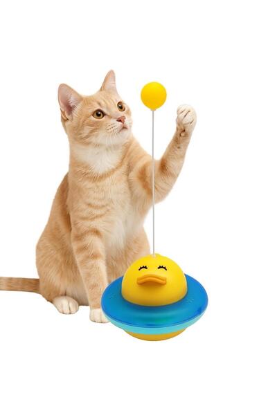 PATICOOL Duck Hacıyatmaz Cat Reward Toy | Interactive Food Dispenser with Balance Mechanism